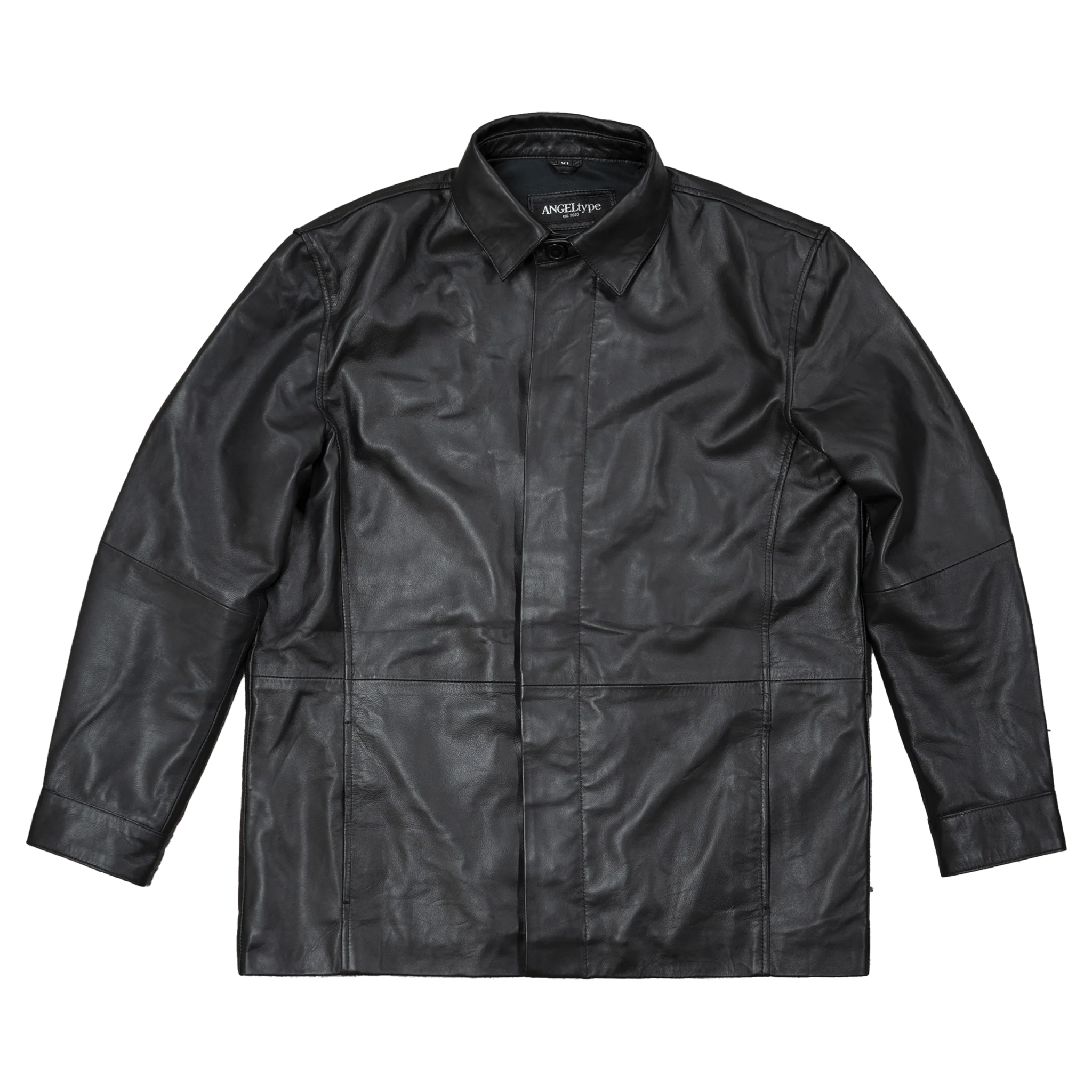 PANELED SHEEPSKIN LEATHER JACKET