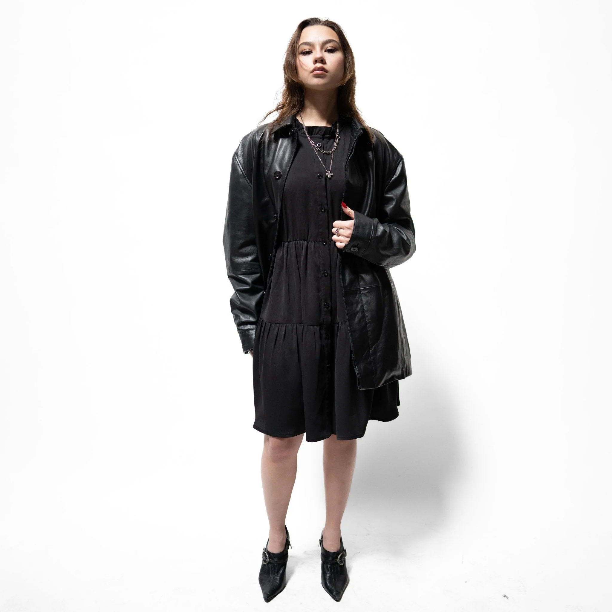PANELED SHEEPSKIN LEATHER JACKET - Image 3