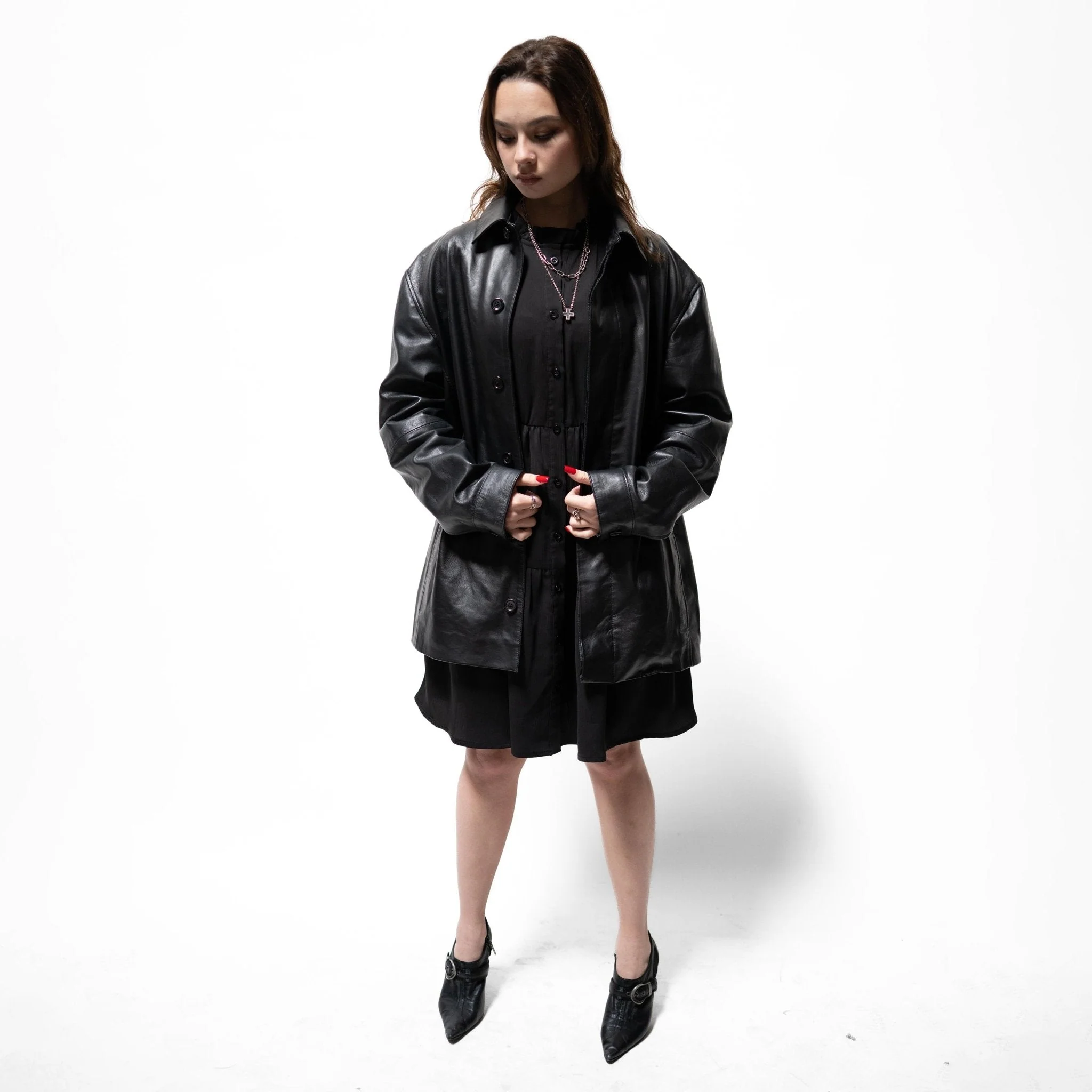 PANELED SHEEPSKIN LEATHER JACKET - Image 4